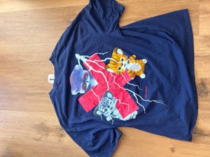 T-shirt oversize collusion bleu et rose - photo numéro 5