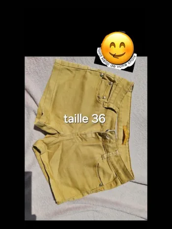 Short en jean jaune moutarde t36
