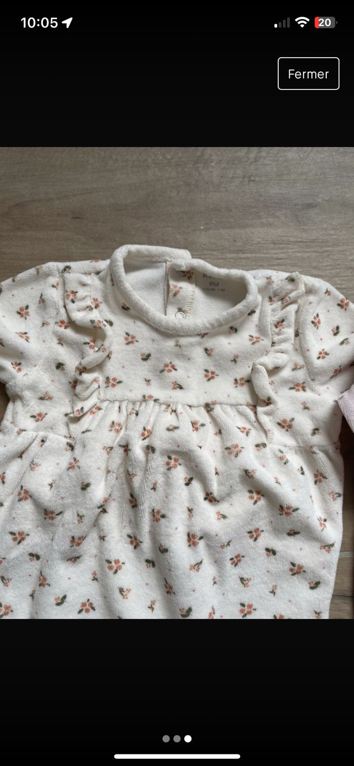 Lot de 2 pyjamas dors bien en velours Kiabi Gemo T 9 mois - photo numéro 3