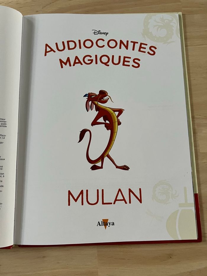 Livre Disney Audiocontes Magiques n°34 – Mulan – Bon État (Sans Figurines) - photo numéro 3