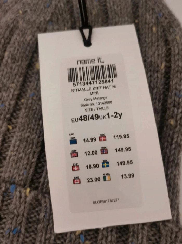 Bonnet marque Name it taille 1 an 2 ans 48 cm 49 cm neuf avec étiquette - photo numéro 4