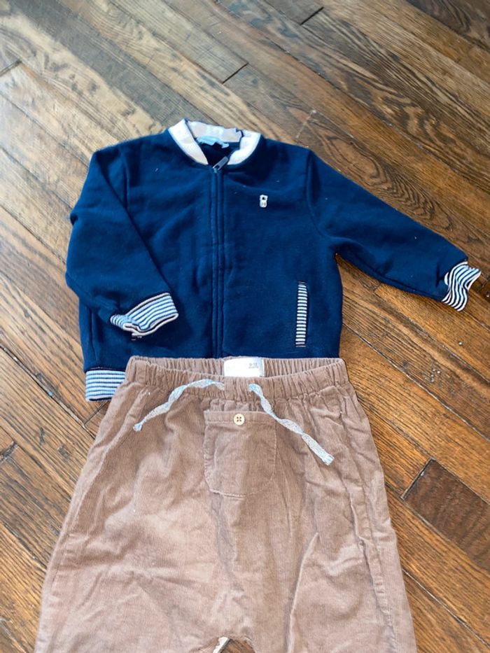 Ensemble gilet obaibi et pantalon zara 12 mois - photo numéro 2