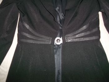 Veste SYLLA noire habillée décos clip étoile et simili cuir 40 TBE