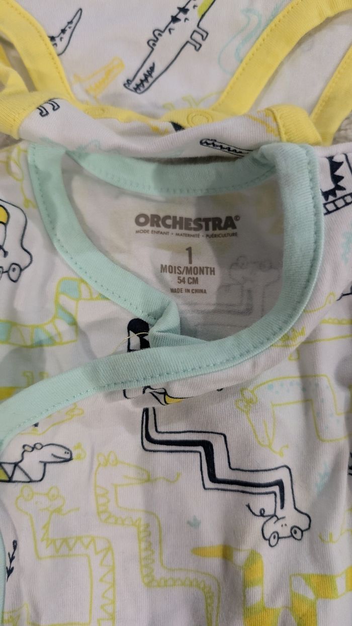 Lot de 7 bodies Orchestra taille 1 mois neufs - photo numéro 4