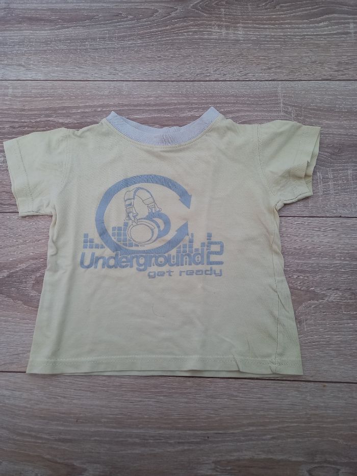 T-shirt jaune manche courte 2 ans