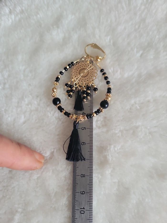 Clips "attrape rêves " acier gold et noir. - photo numéro 8