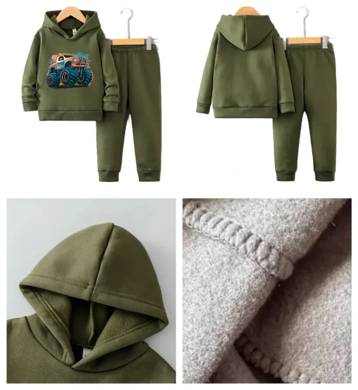 Ensemble Sweat à Capuche et Joggers Doublés Polaire 6/7 A