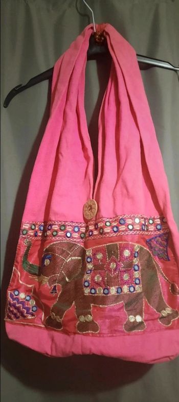 Sac à épaule en tissu rose Île de la Réunion