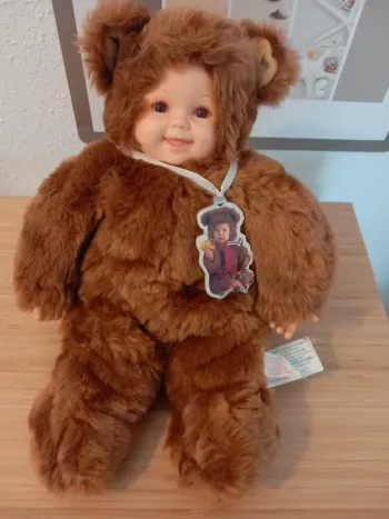 Peluche poupée Anne Geddes 40cm marron