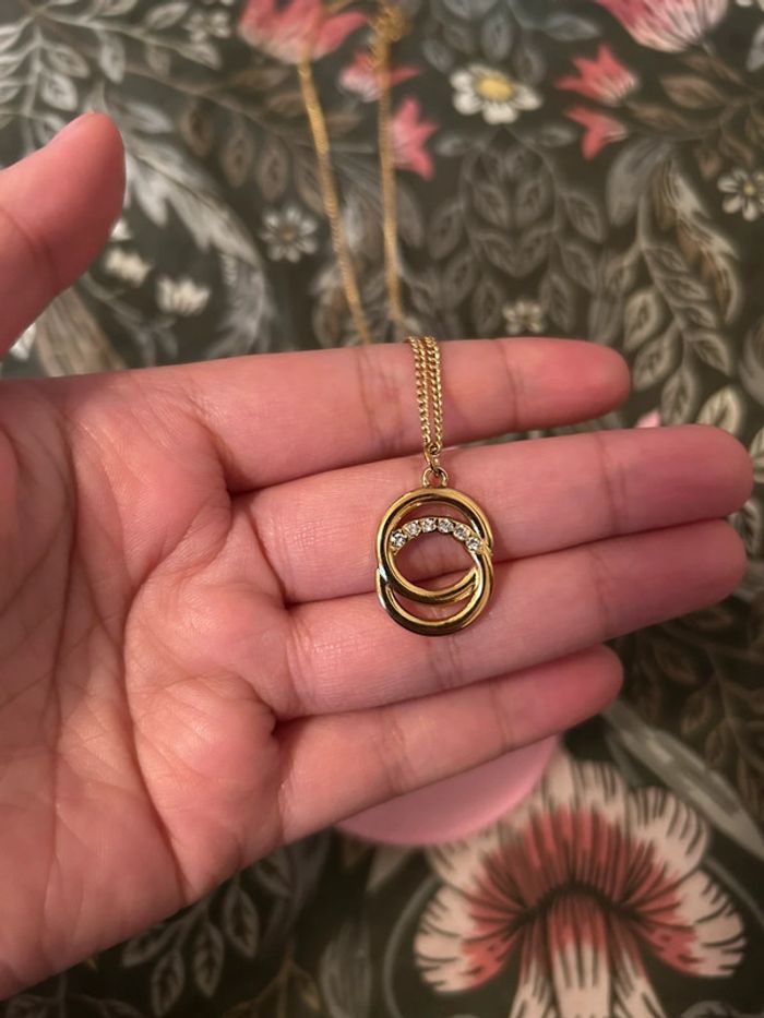 Collier pendentif anneaux en acier inoxydable - photo numéro 6