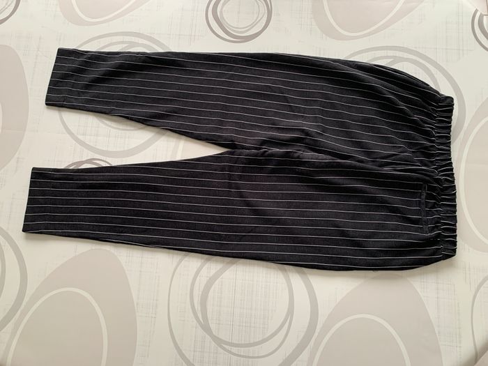 Pantalon noir rayé blanc - L/40 - photo numéro 3