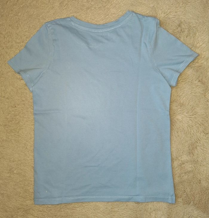 T shirt bleu uni avec un coeur brodé 10 ans c&a - photo numéro 4