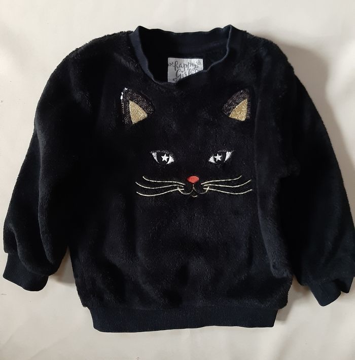 pull chaud noir tout doux - chat - C&A - 3 ans - photo numéro 2