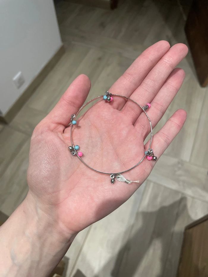 Lot de 3 bracelets rose bleu argenté - photo numéro 3