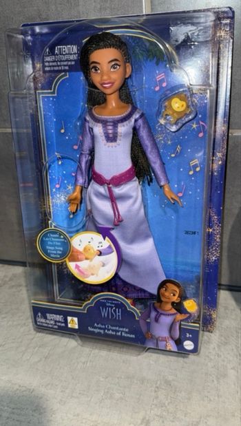 Mattel Disney Wish Poupée Articulée Asha De Rosas Chanteuse Avec Figurine Star, Tenue Amovible