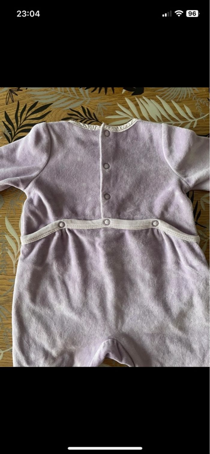 Pyjama 1 pièce lilas petit lapin sergent major bb 3 mois - photo numéro 5