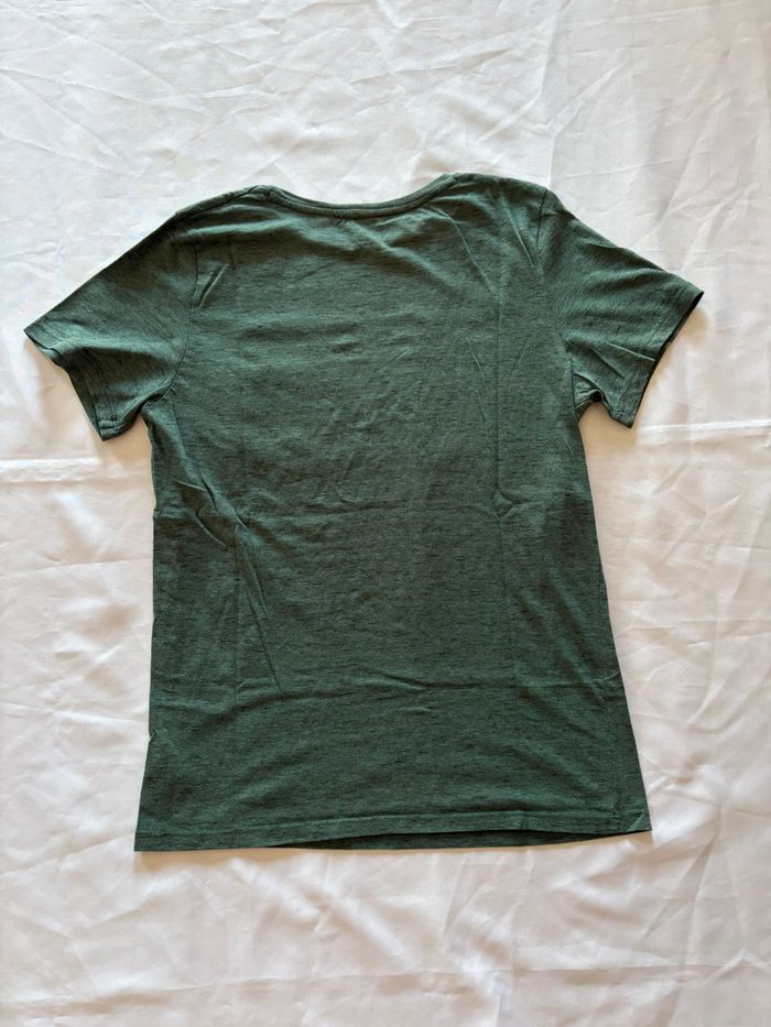T-shirt uni vert foncé/kaki - H&M Basic - 16 ans/176 cm - photo numéro 2