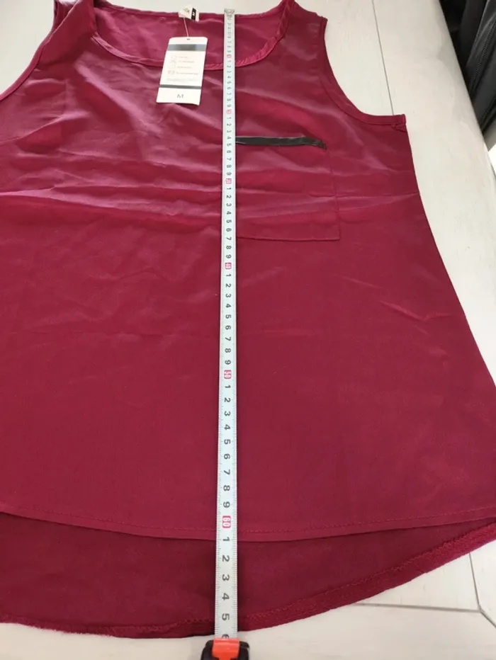 Débardeur tunique bordeaux femme Favolook taille M (38) neuf avec étiquette - photo numéro 8