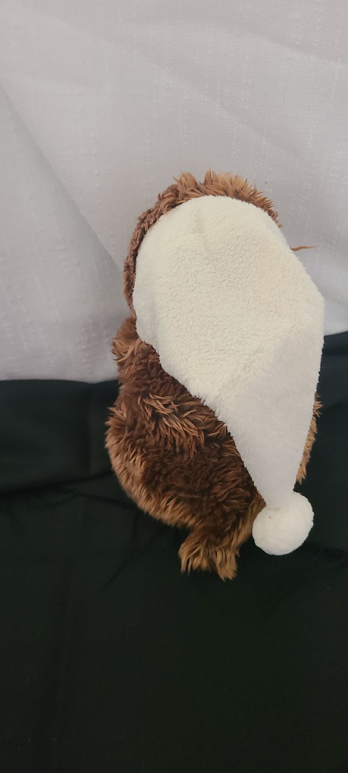 Peluche doudou castor brun marron écharpe - photo numéro 3