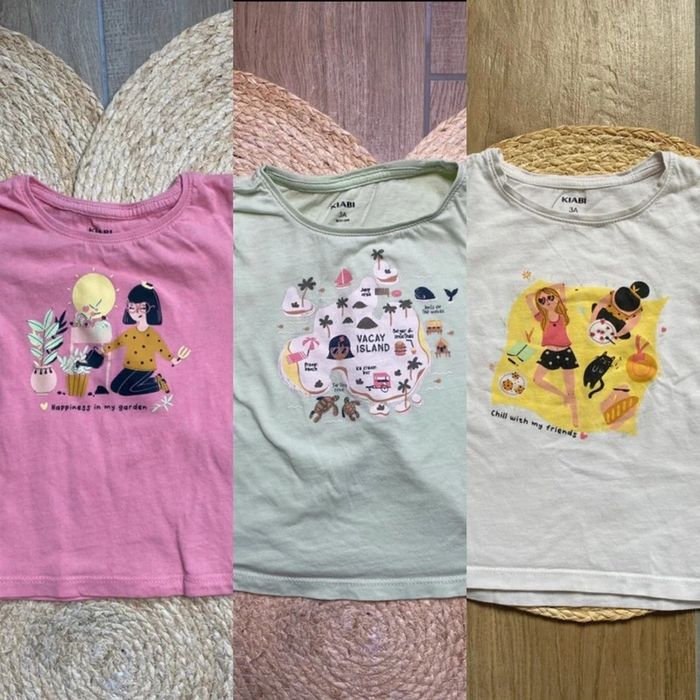 Lot de 3 T-shirts manches courtes - Taille 3 ans