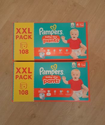 2 cartons de couches Pampers pants taille 4grand format