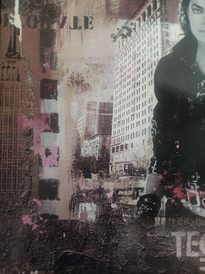 Cadre bois michael Jackson urban graffiti 40 cm - photo numéro 3