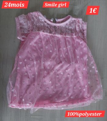 Haut motif cœur fille 24/36mois 