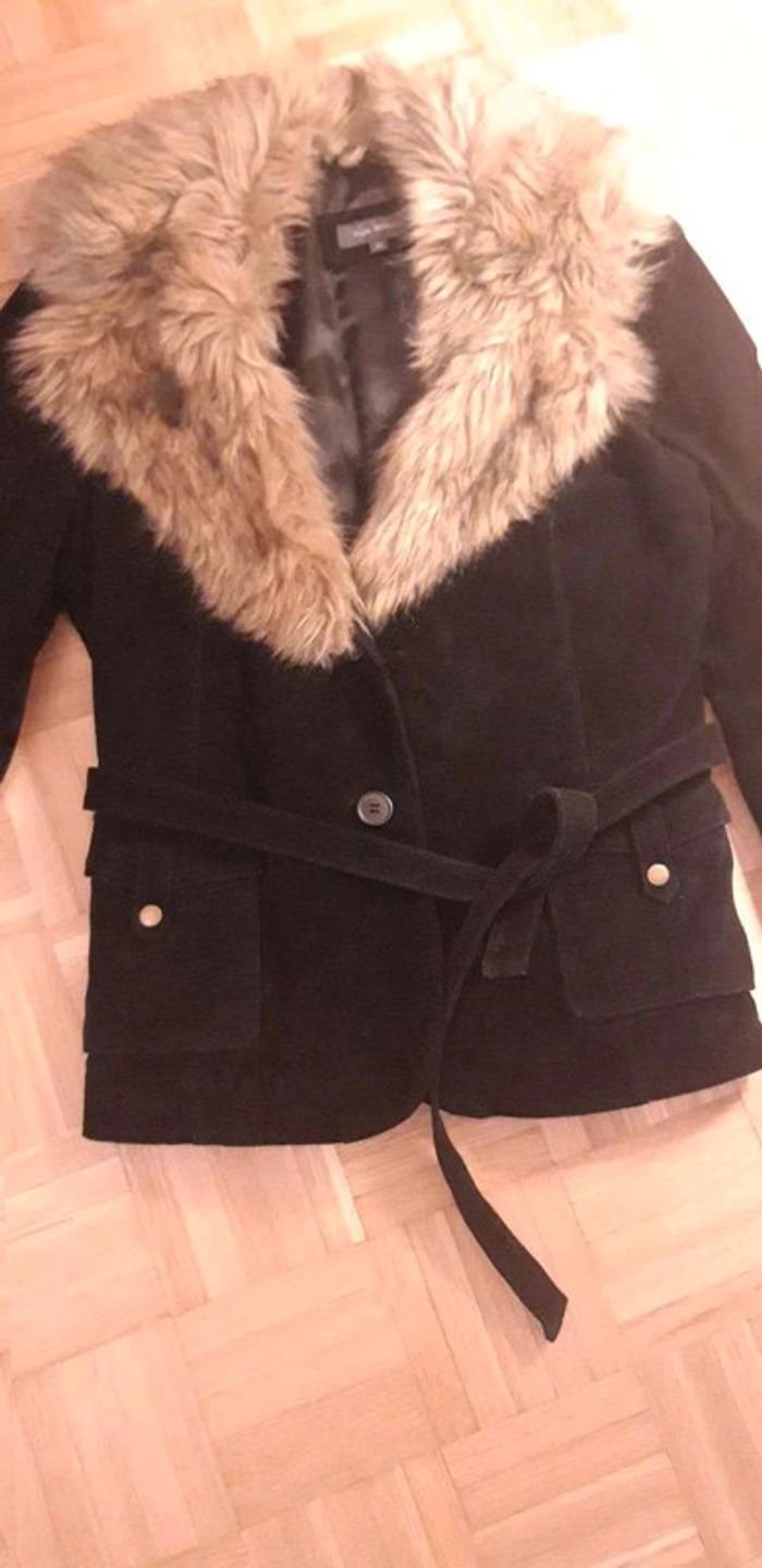 Veste en  daim  avec col fourrure amovible T38 - photo numéro 3