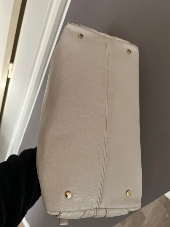 liu jo sac a main cuir beige crème Modèle bauletto - photo numéro 5