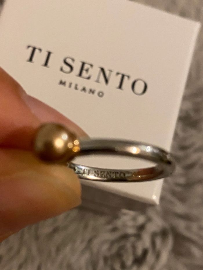 Bague argent solitaire perle or rose - Ti Sento Milano - photo numéro 4