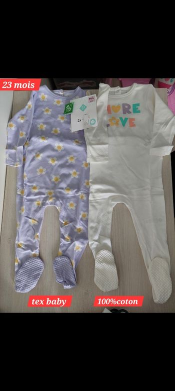 Lot de 4 grenouillères légères fille 24mois