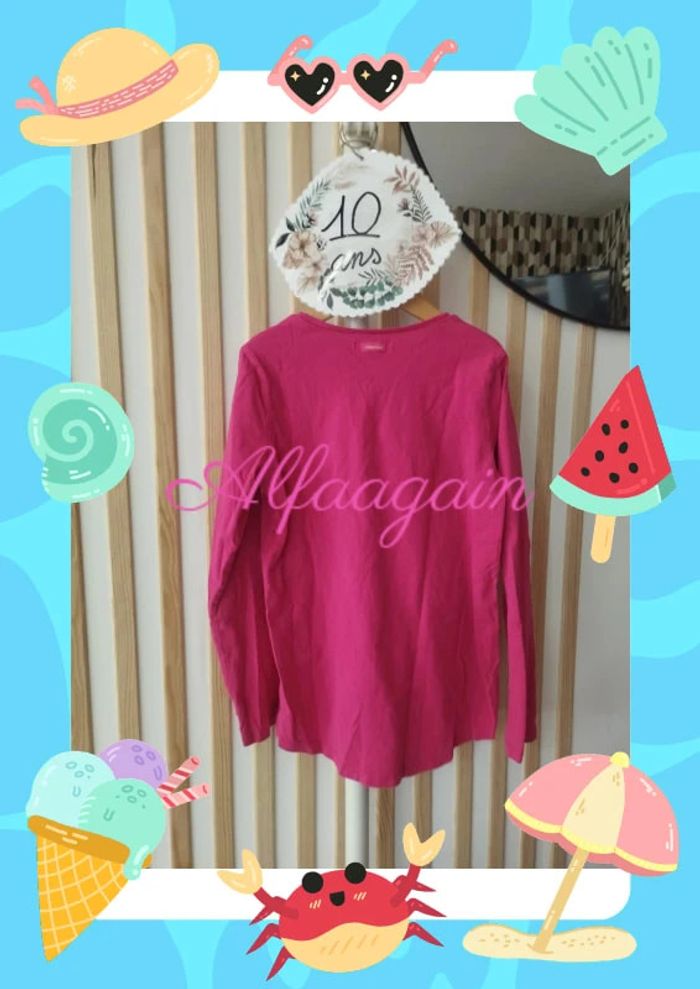 T-shirt manches longues catimini rose 10ans - photo numéro 8