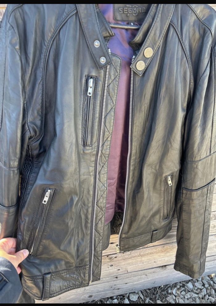 Veste en cuir style moto pour femme noir Segura en cuir taille s - photo numéro 3