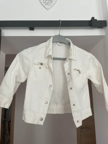 Veste en jean fille blanche