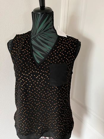 Blouse noire plumetis dorés Karl Marc John