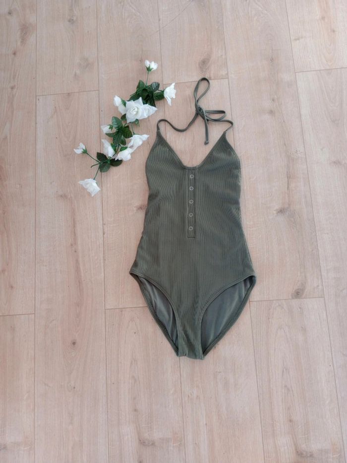 Maillot de bain une pièce kaki femme c84