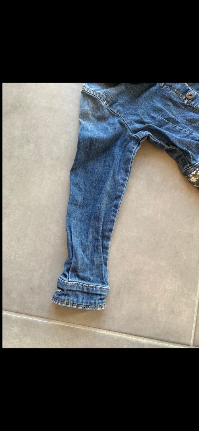 Combishort en jean manches longues 4 ans - photo numéro 3