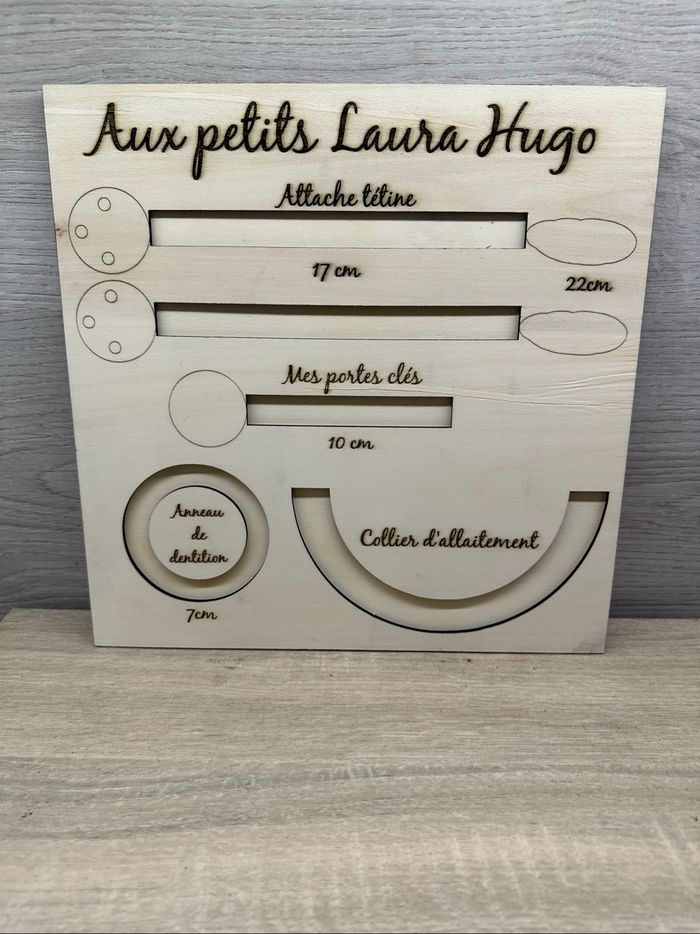 Gabarit attache tétine, porte clé, collier d’allaitement, anneau de dentition