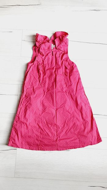 Vêtement fille robe légère fuschia à pois Orchestra 10 ans