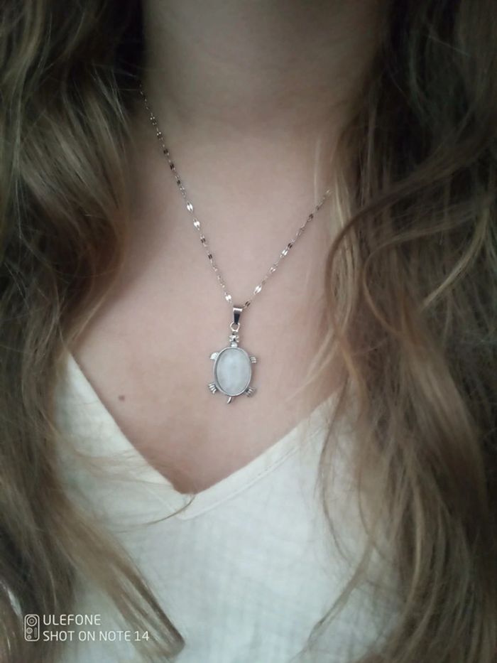 Collier tortue en pierre naturelle de cristal de quartz