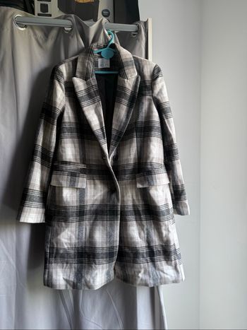 Manteau à carreaux noir/blanc/gris Primark - Taille L - Neuf jamais porté