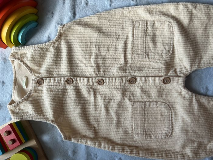 combinaison salopette en velours beige 3/6 mois united colors of benetton - photo numéro 5