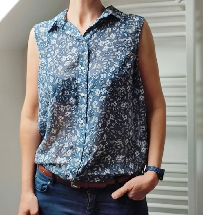 Blouse effet chemise sans manche 38/40