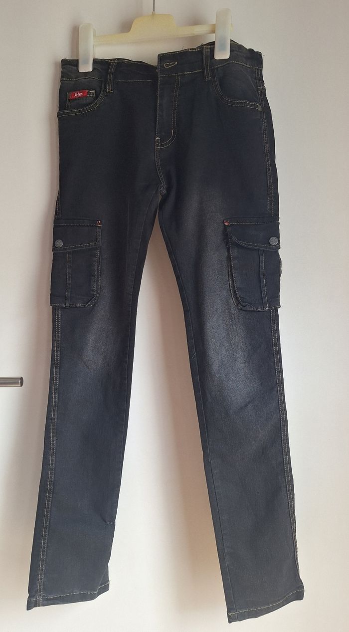 Pantalon jeans noir en stretch - photo numéro 3