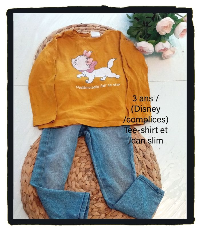 3 ans Disney complices Tee-shirt Disney et jean complices /bon état