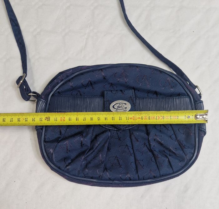 Petit sac à main bandoulière , vintage , bleu marine - photo numéro 4