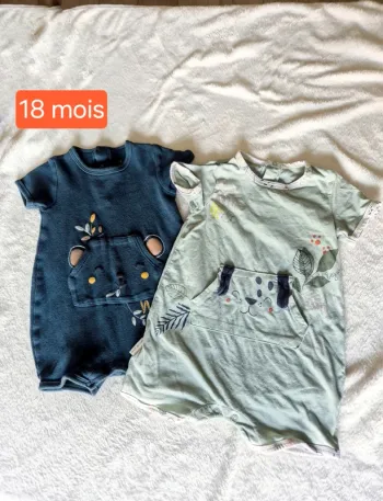 Lot 2 combi short 18 mois petit beguin