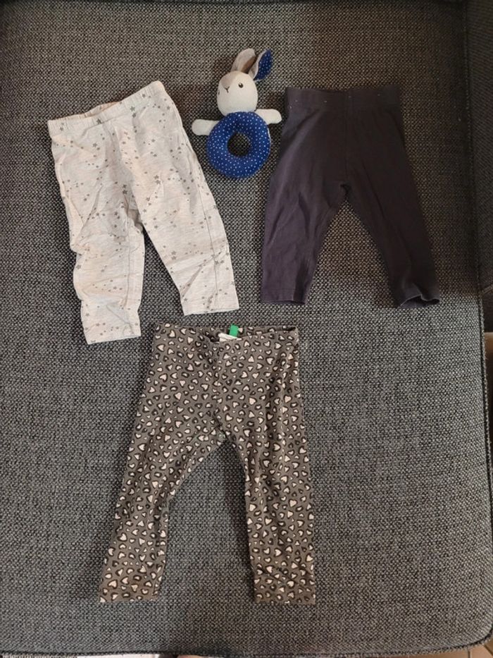 Lot 3 leggings fille 12 mois