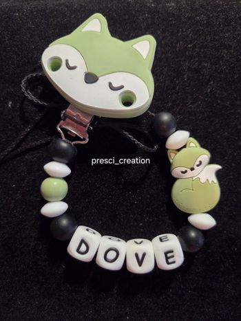 Attache tétine silicone renard