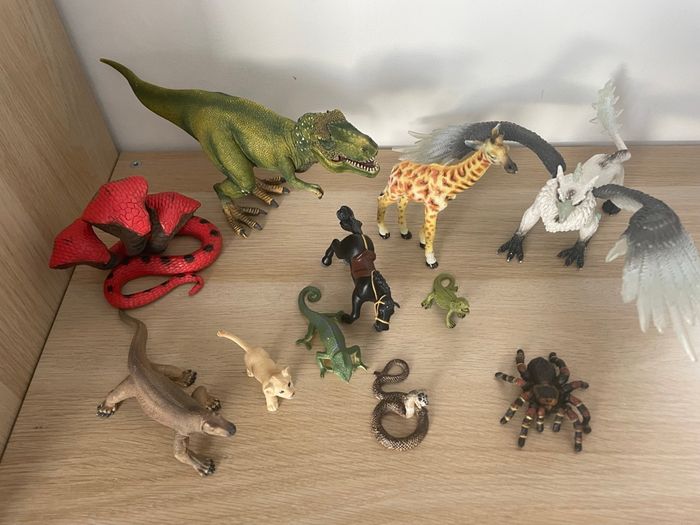 Lot 1: lot de figurines animaux Schleich, Papo et autres